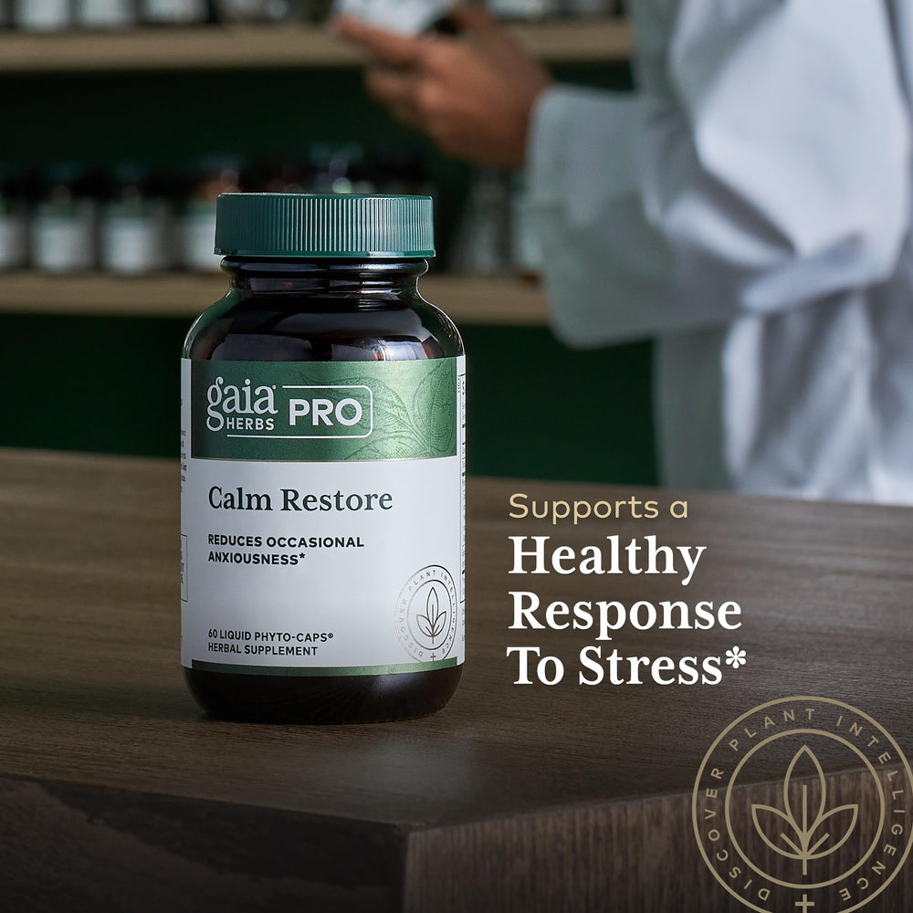 GAIA Herbs PRO Calm Restore lavender and chamomile closeup evokes soothing aromas.