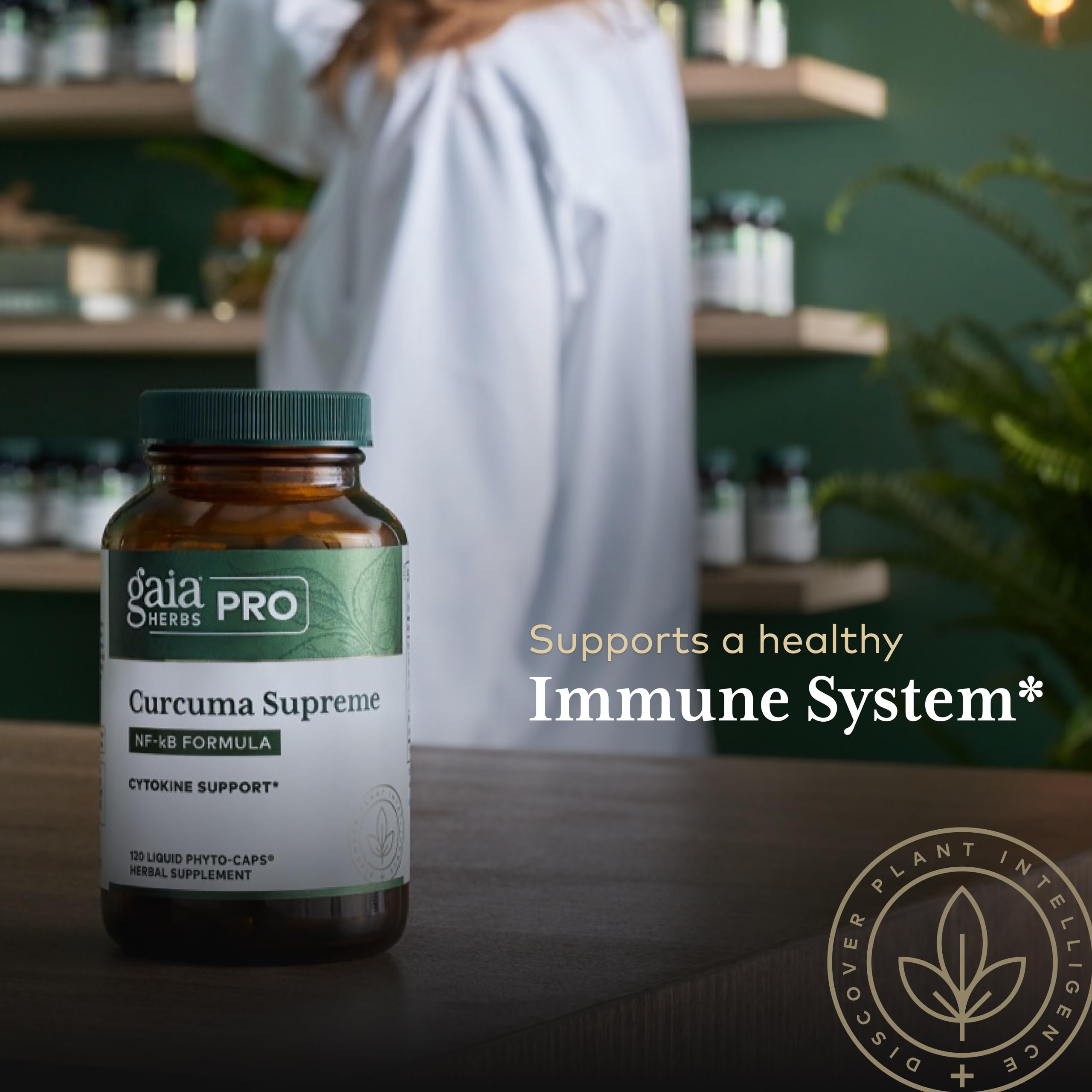 GAIA HERBS PRO Curcuma Supreme: absorción optimizada gracias al extracto de pimienta negra.