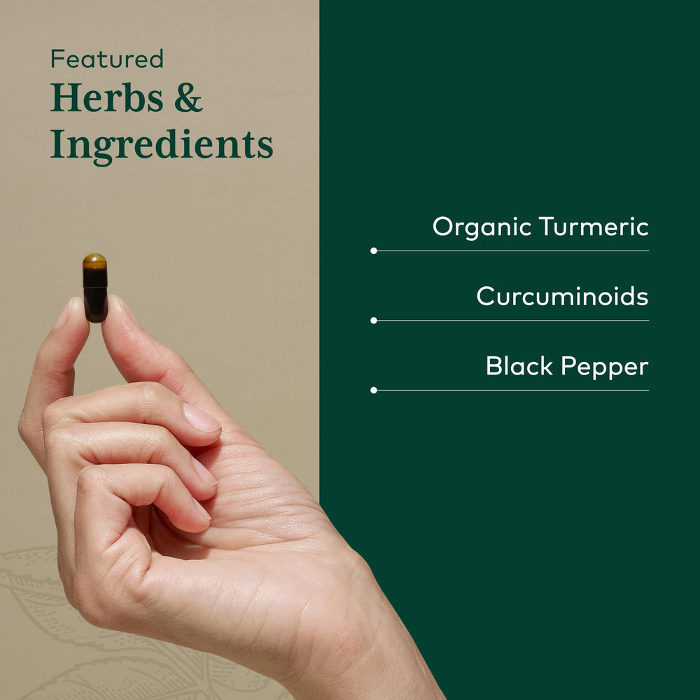 GAIA HERBS PRO Curcuma Supreme: toma diaria fácil con comidas para mayor conveniencia.