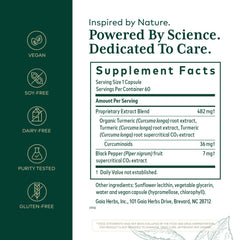 Etiqueta de Gaia Herbs PRO Curcuma Supreme con datos claros para uso diario.
