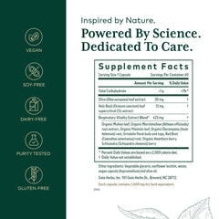 Gaia Herbs PRO Daily Lung Formula label close-up highlighting premium ingredients for lung support.