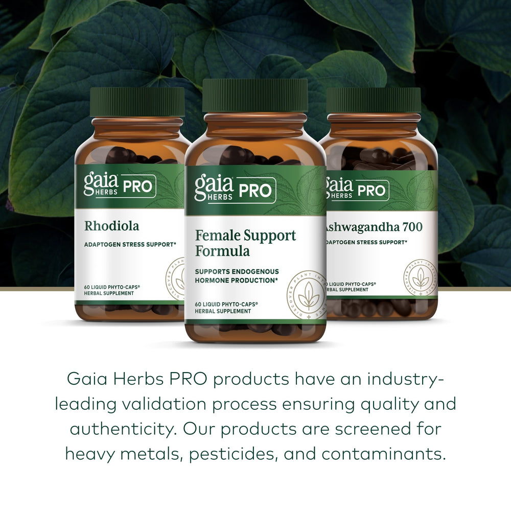Gaia Herbs PRO dandelion root component in herbal formula.