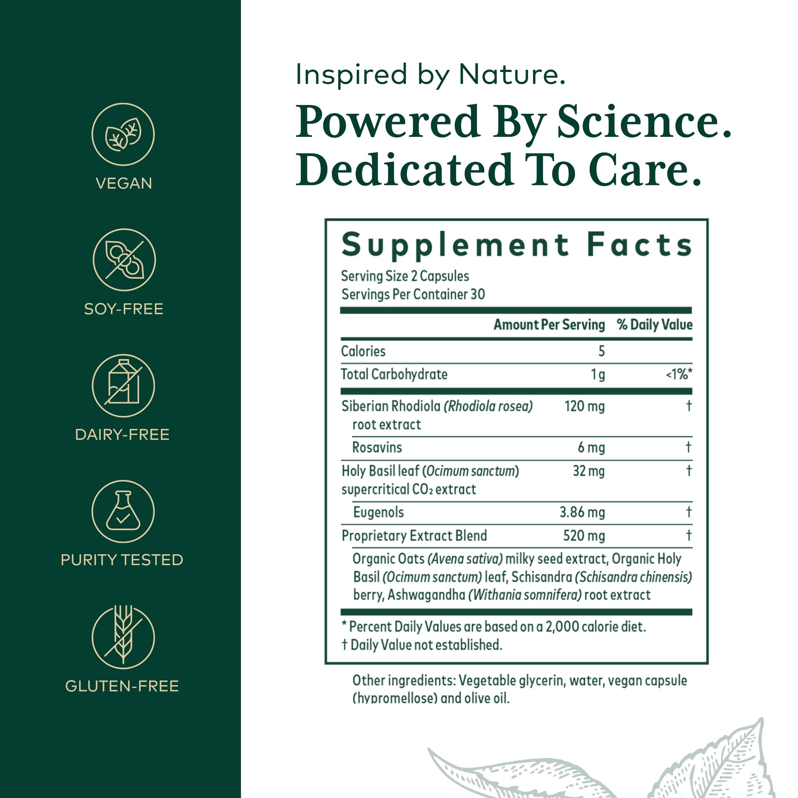 Gaia Herbs PRO Daytime HPA label closeup highlights olive oil base for absorption