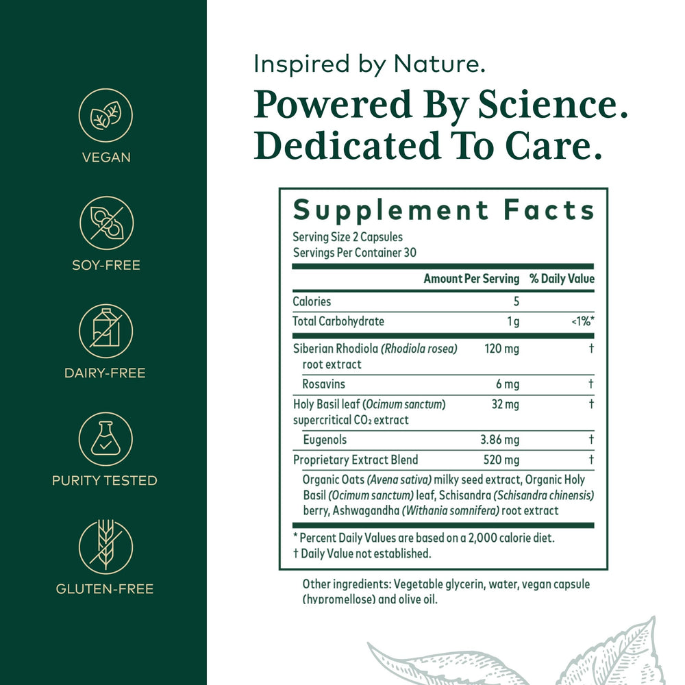 Gaia Herbs PRO Daytime HPA label closeup highlights olive oil base for absorption