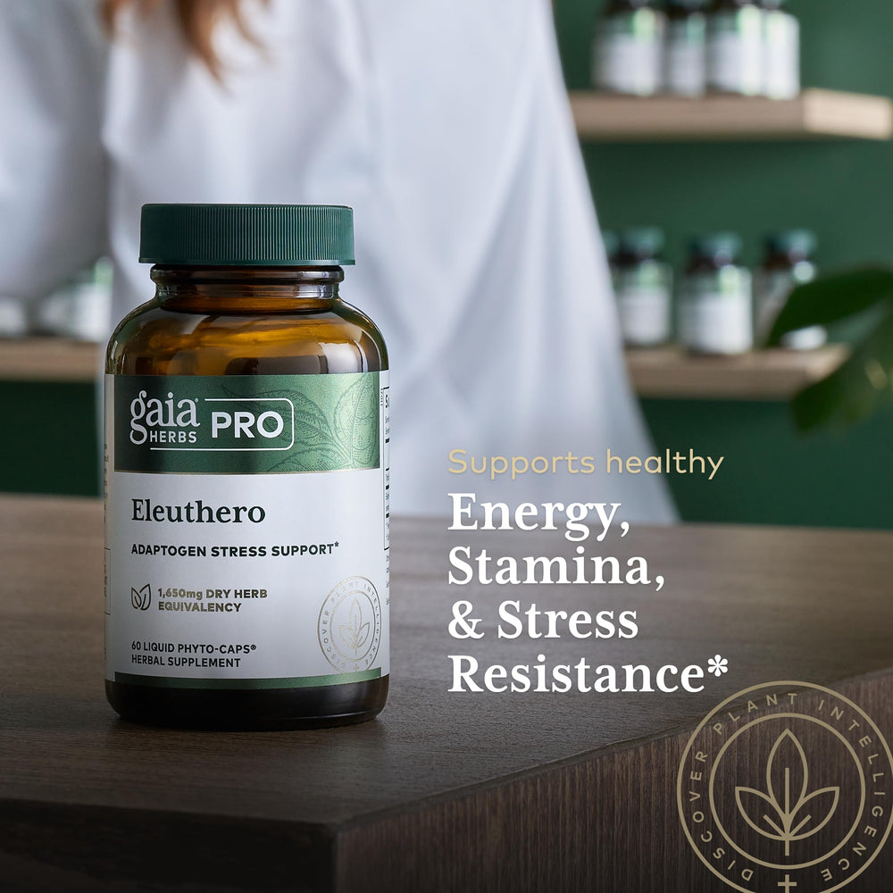 Gaia Herbs PRO Eleuthero plant collection indicating premium sourcing