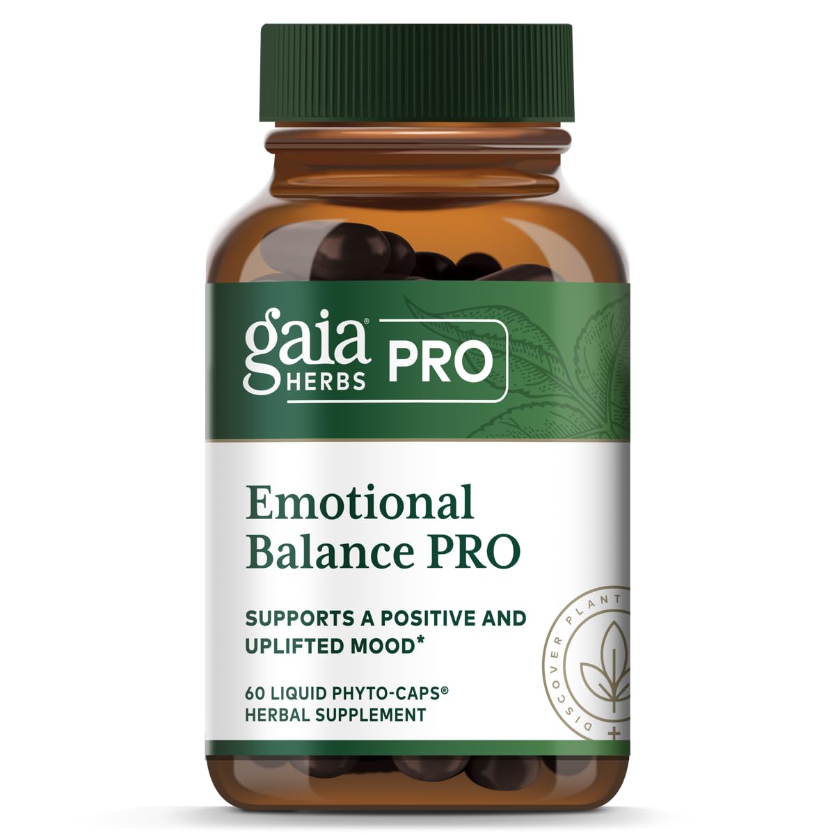 Gaia Herbs PRO Emotional Balance bottle with capsules supports daily stress resilience
