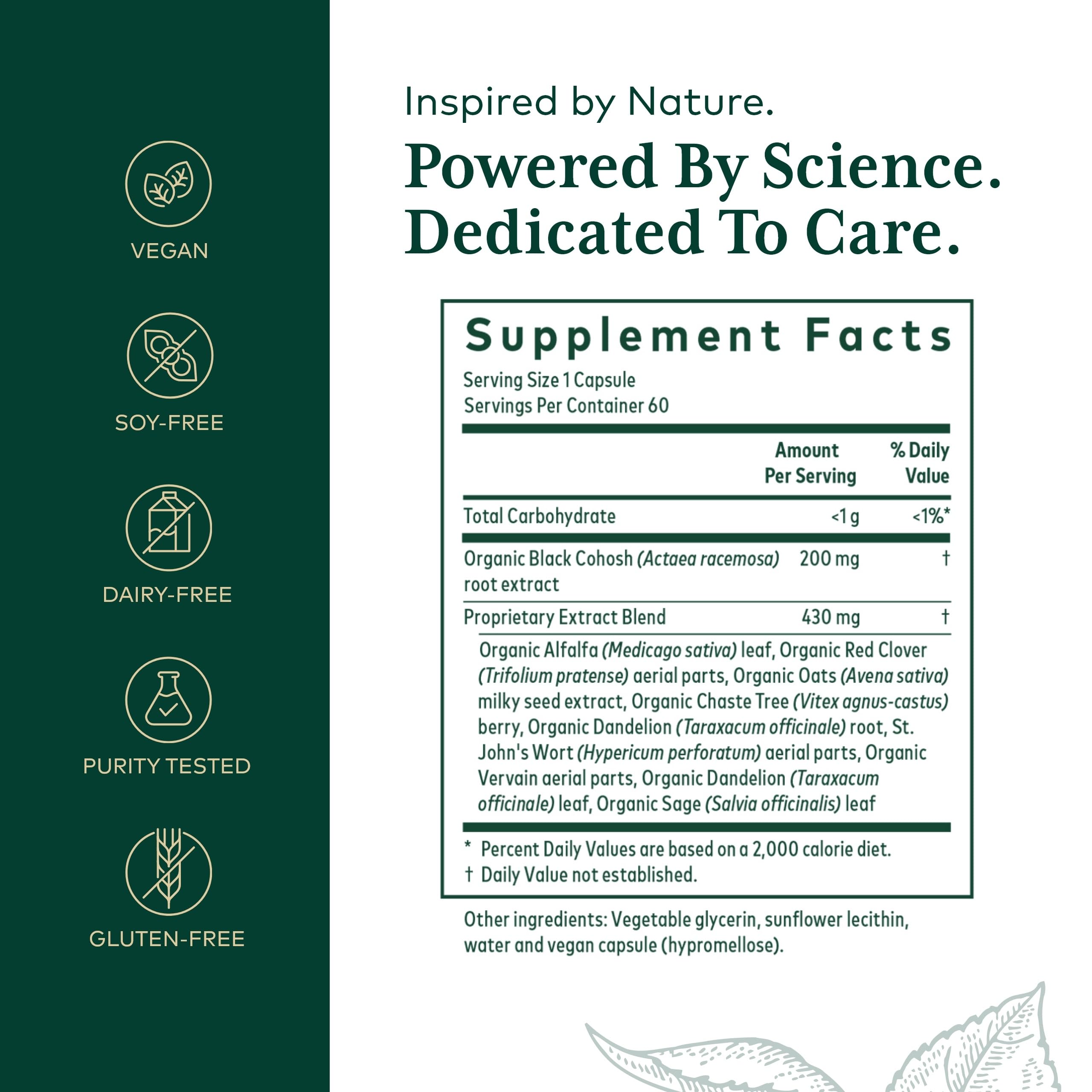 Gaia Herbs PRO capsules for daily herbal support during hormonal transitions.