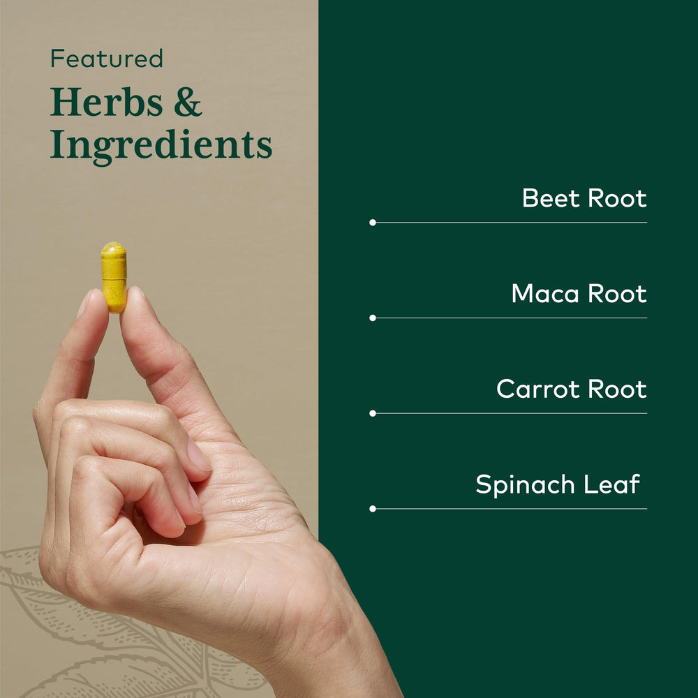GAIA Herbs PRO capsules in pack; vegan, gluten-free formula.