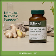 Gaia Herbs Pro Immune Activator box packaging showing product benefits and vegan formula.