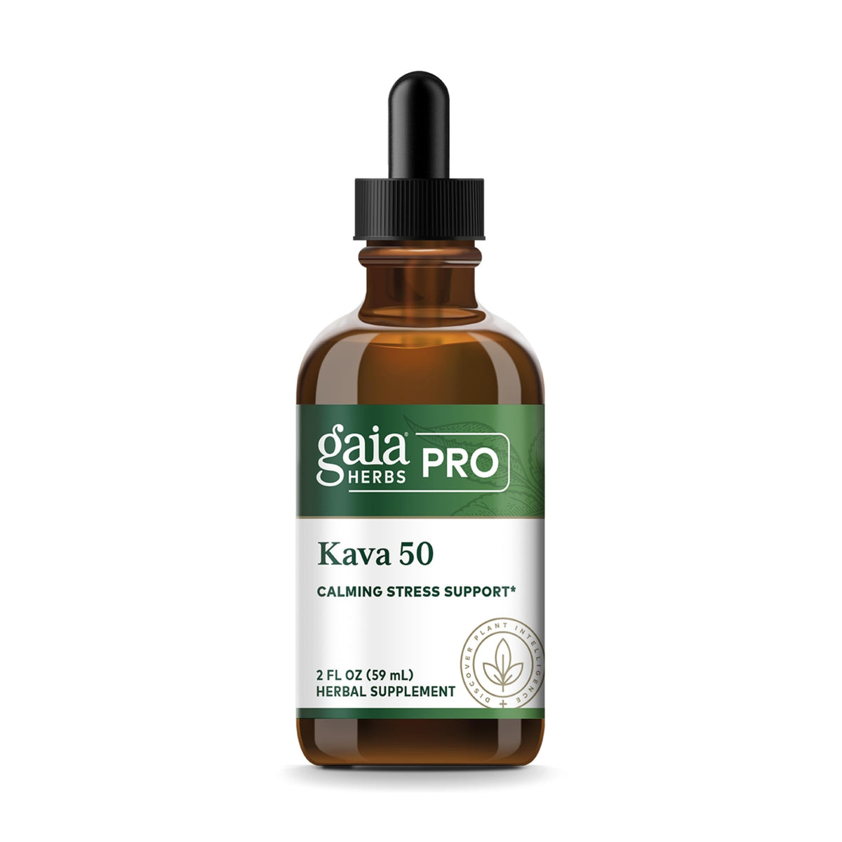 Gaia Herbs PRO Kava 50 bottle front highlighting calming support