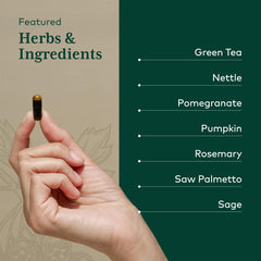 Gaia Herbs PRO Prostate Formula label close-up with ingredients listed.