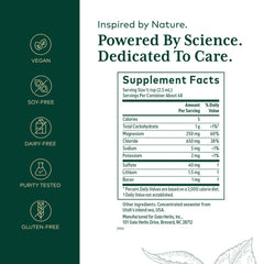 Gaia Herbs PRO liquid magnesium pour shows easy dosing for daily energy.