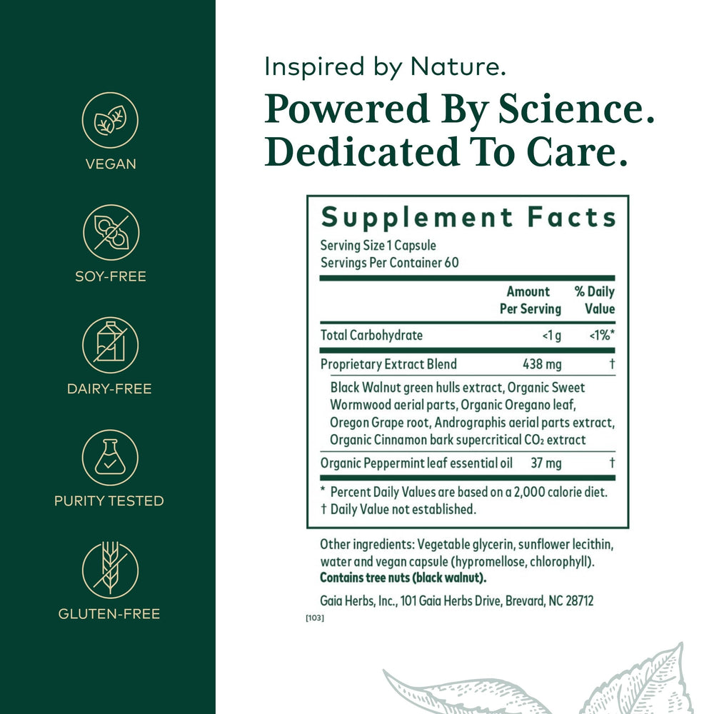 GAIA Herbs Pro capsules in blister pack for convenient daily digestive support