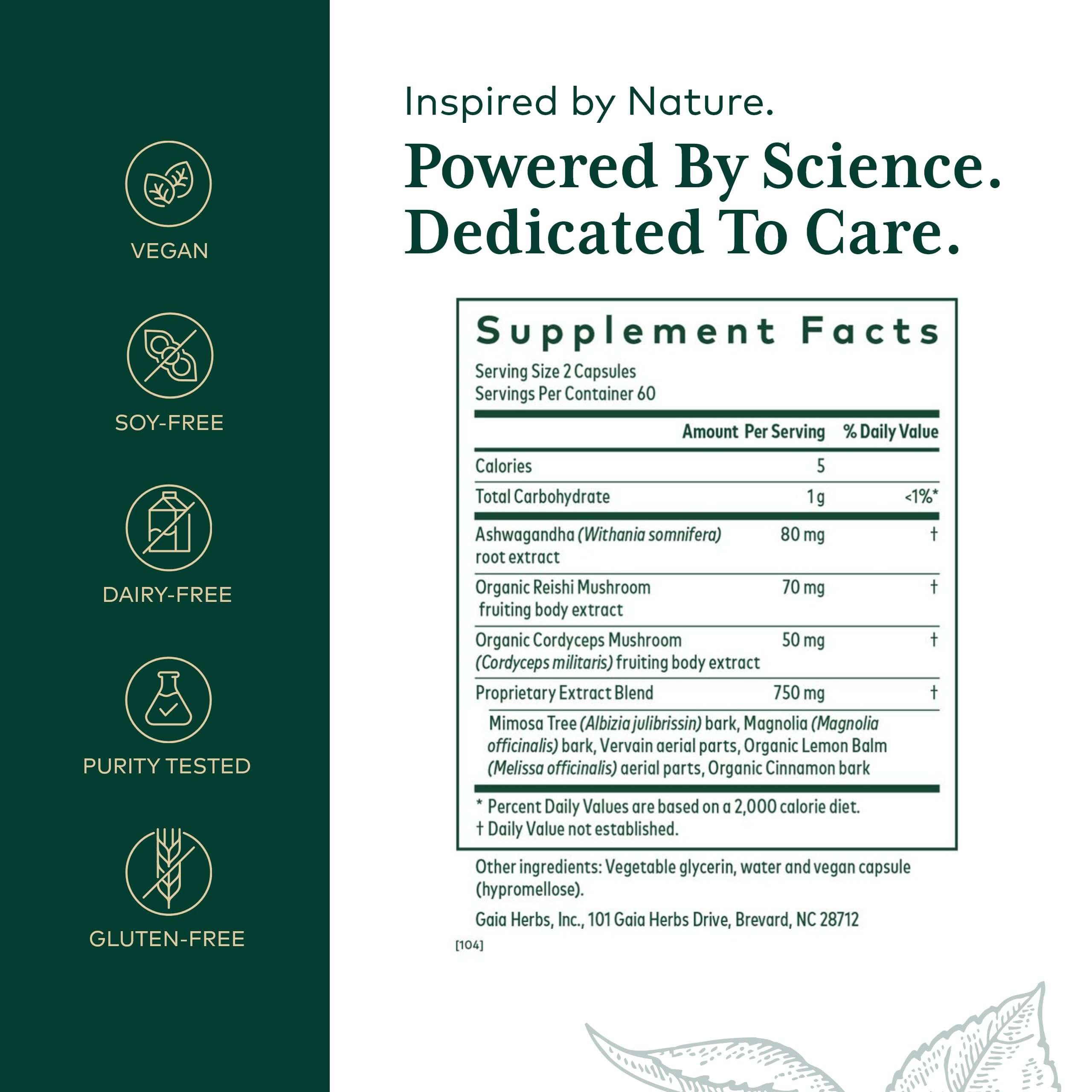 Gaia Herbs Pro Nighttime HPA capsules close-up for relaxation potential.