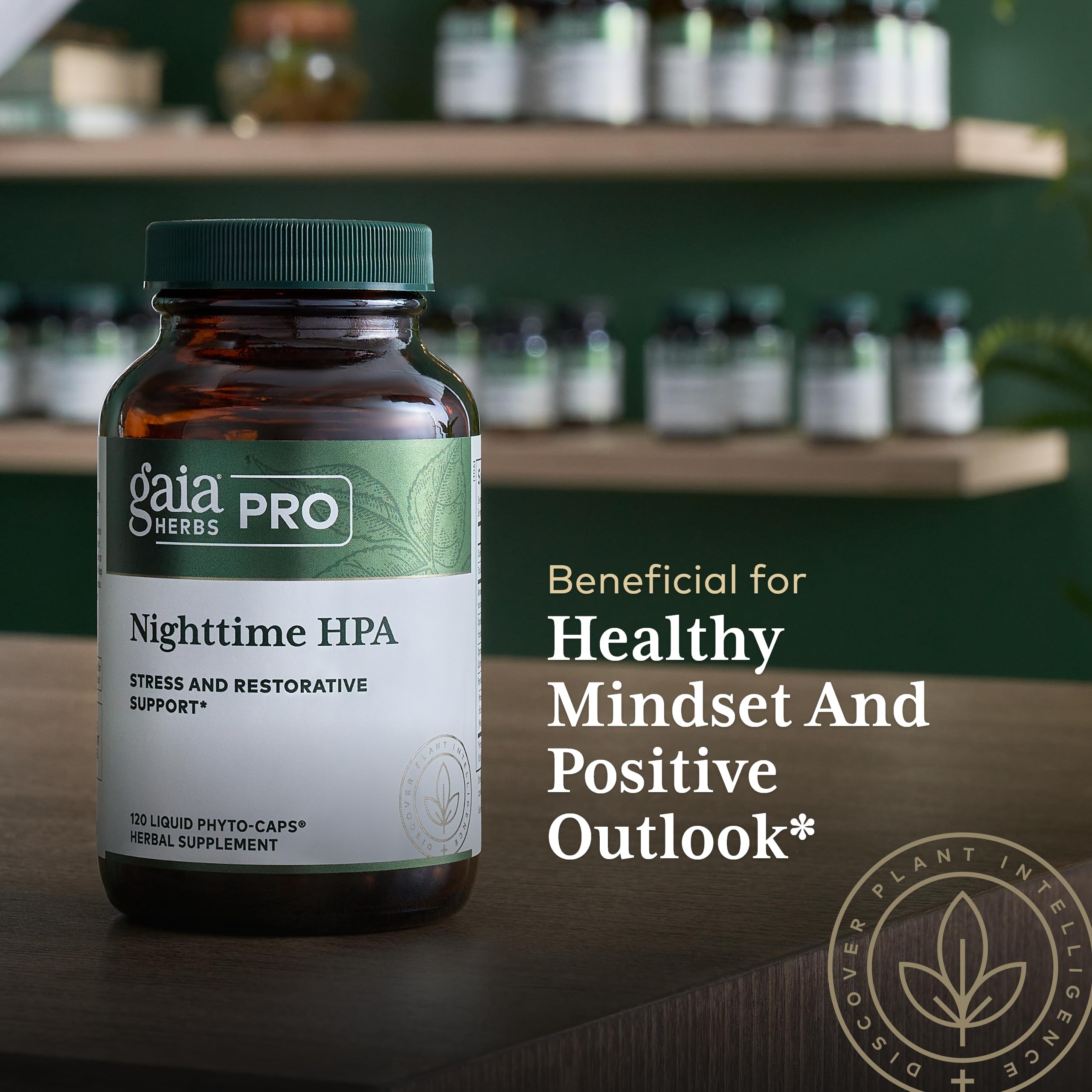 Gaia Herbs Pro Nighttime HPA magnolia bark detail for soothing sleep.