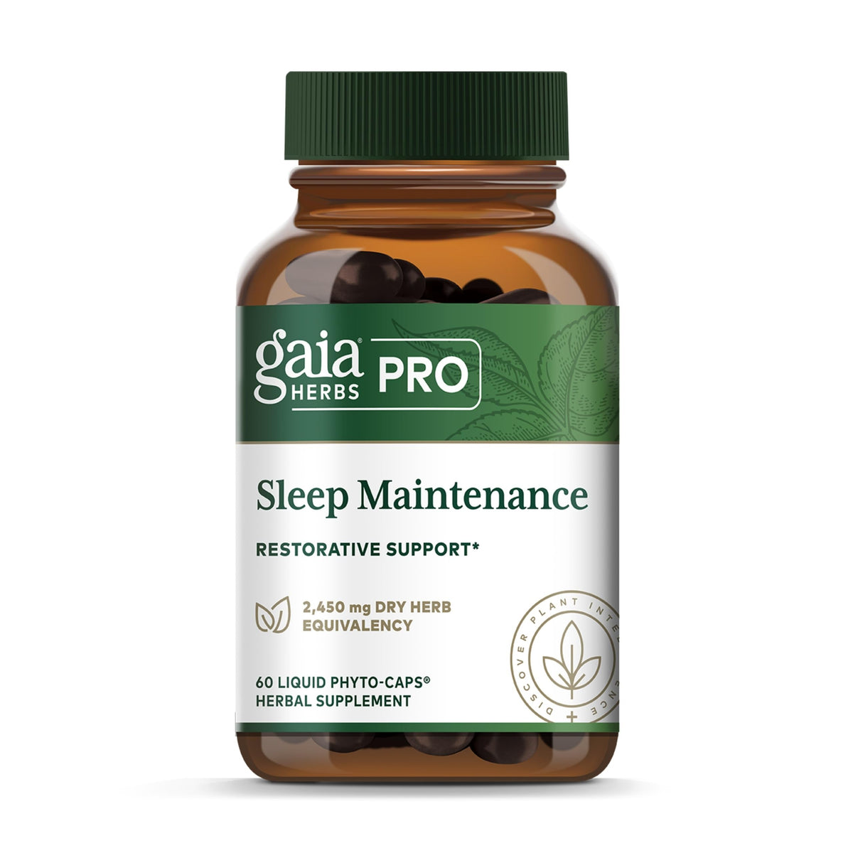 Gaia Herbs PRO Sleep Maintenance bottle ready for nightly routine to support restful sleep.