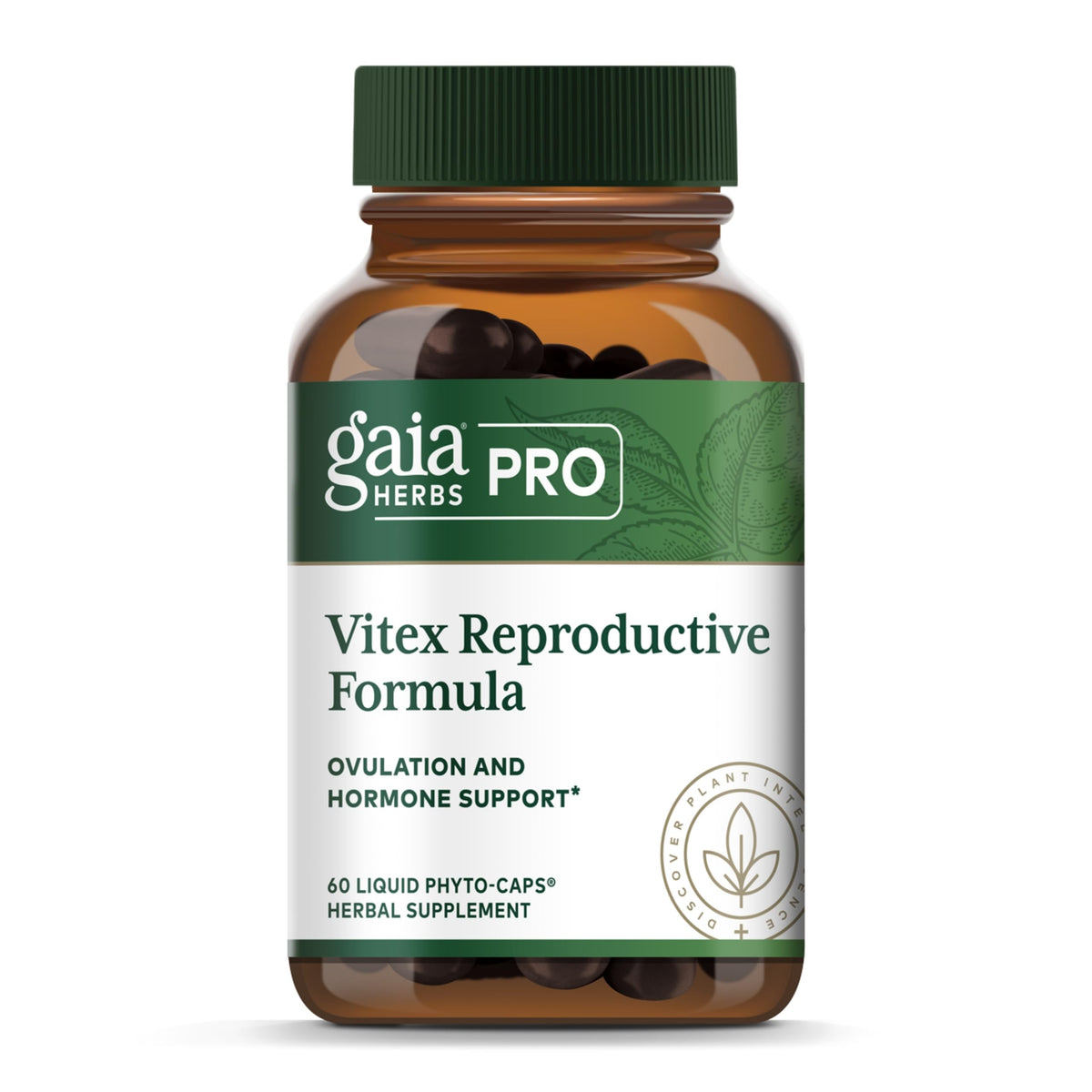 Gaia Herbs PRO Vitex bottle for reproductive support and healthy cycles