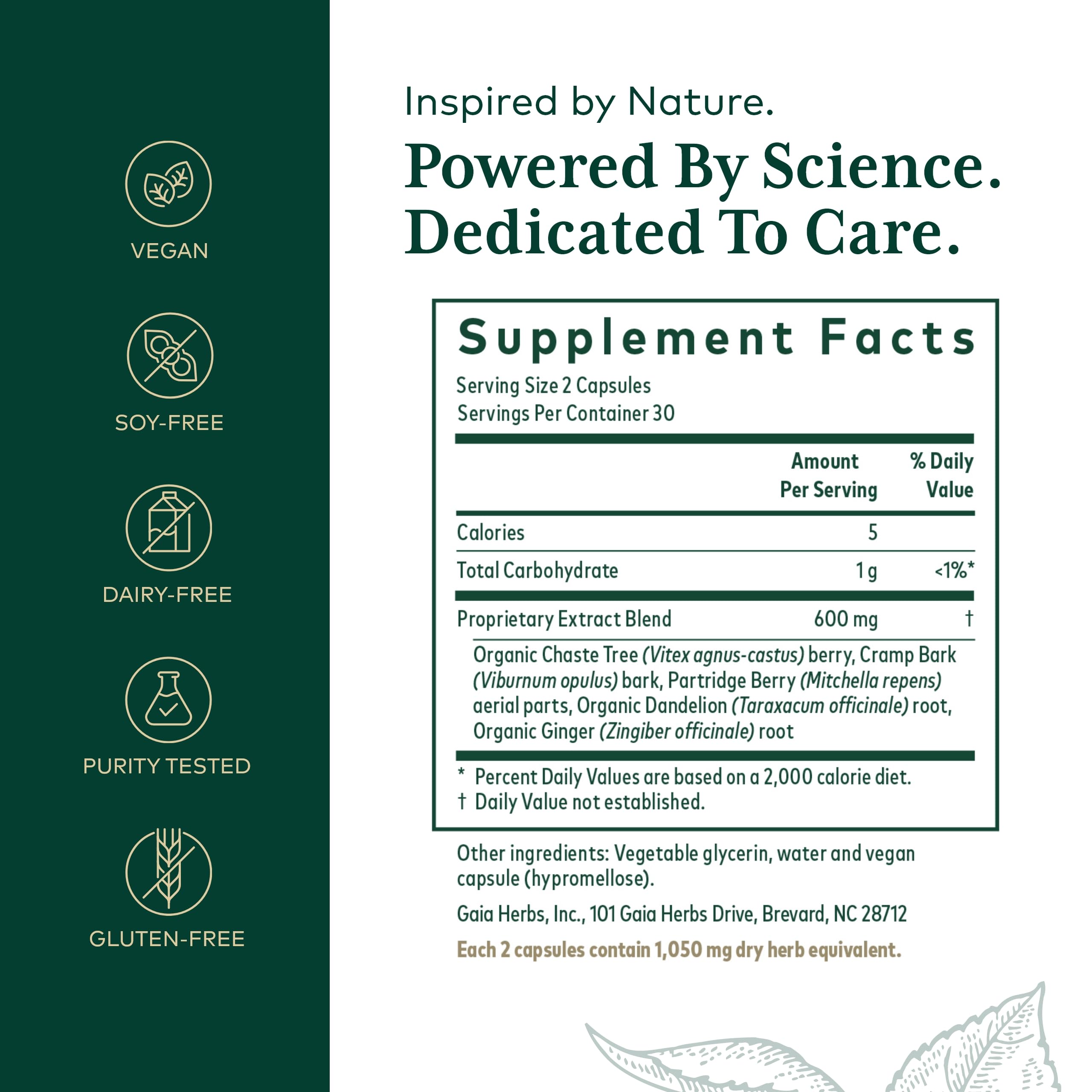 Gaia Herbs PRO Vitex capsules ready for daily hormonal balance