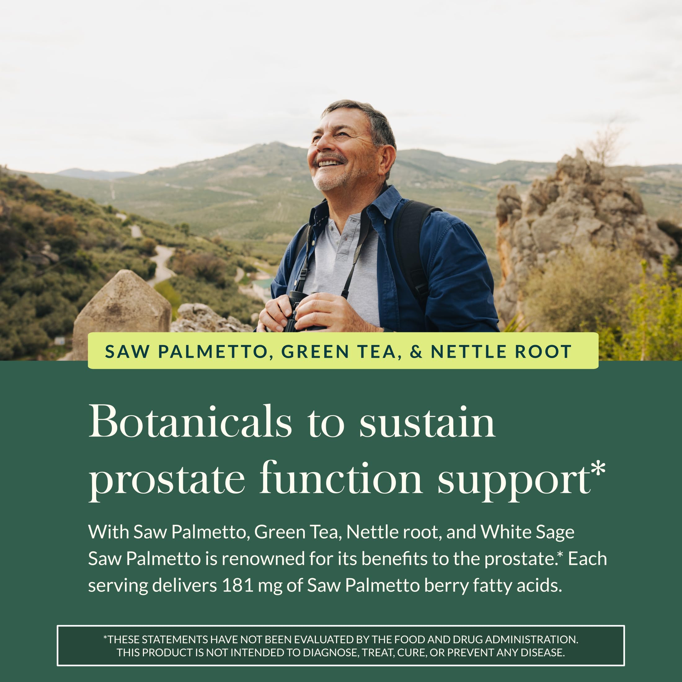 Gaia Herbs Prostate Health green tea component supports antioxidant balance.