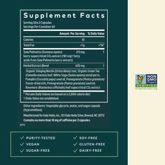Gaia Herbs Prostate Health label and packaging reflect quality sourcing.