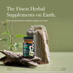 Gaia Herbs Quick Defense label emphasizing premium ingredients and quality