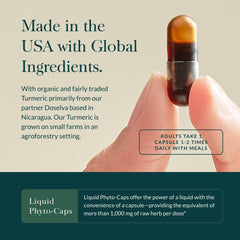 Gaia Herbs Turmeric Supreme Extra Strength label detail showing turmeric blends.