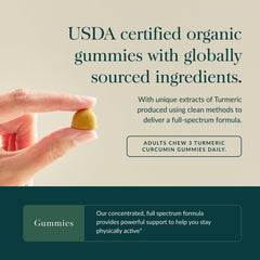 Gaia Herbs Turmeric Supreme Gummies pour-ready bottle illustrating easy serving.