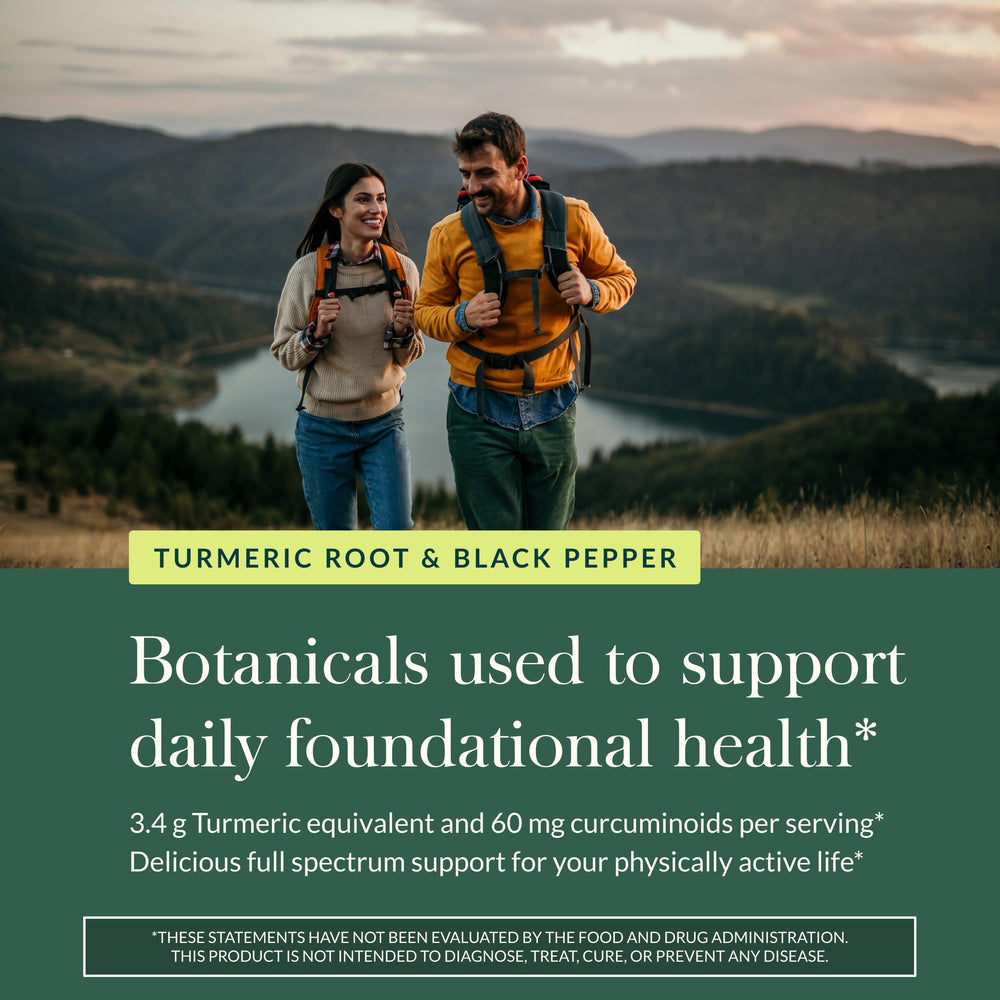 Gaia Herbs Turmeric Supreme quercetin and bromelain visible on packaging.
