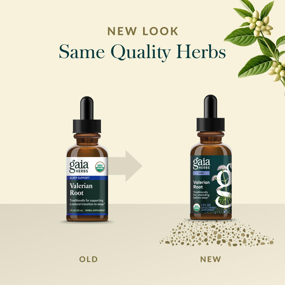 Gaia Herbs Valerian Root Daily Use bottle suggests a simple routine.