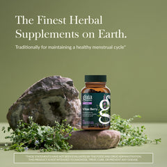 Gaia Herbs Vitex Berry capsules close-up illustrating vegan phyto-caps