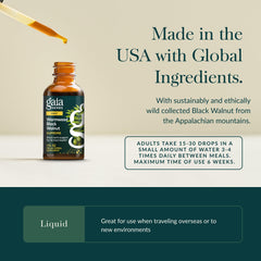 Gaia Herbs Wormwood Black Walnut Supreme liquid extract in amber bottle