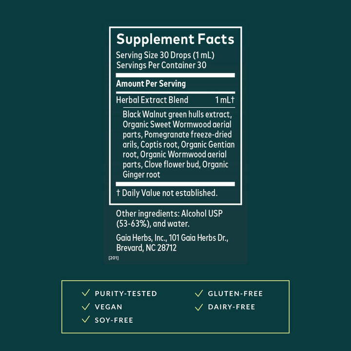 Gaia Herbs wormwood herb close-up highlighting natural botanical quality benefit