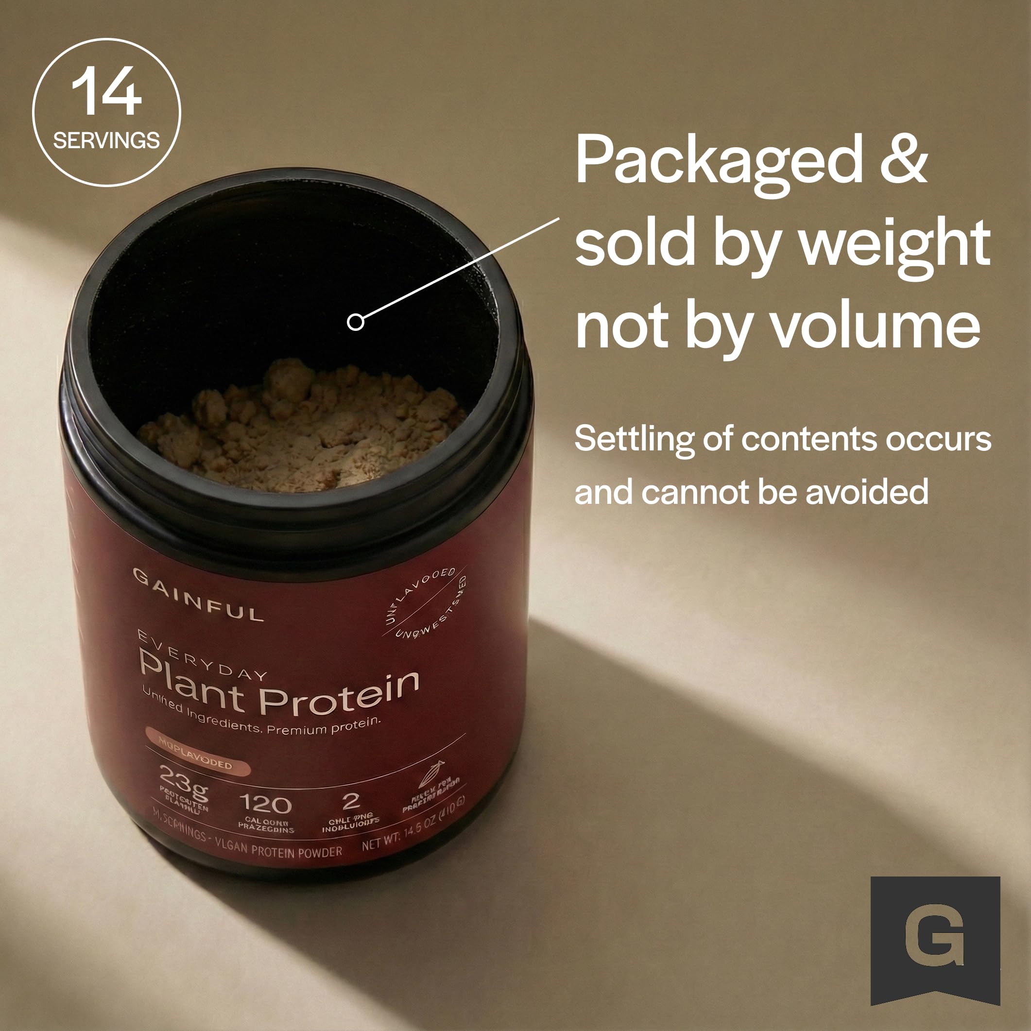 Flavor packets beside Gainful powder highlight customizable taste options.