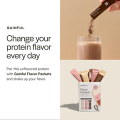 Gainful Lean scoop beside jar demonstrates easy shake preparation.