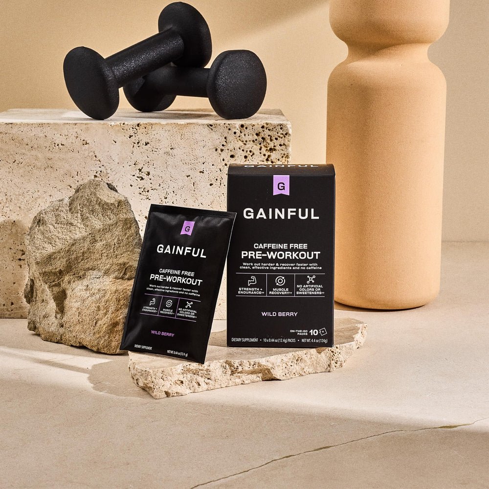Gainful pre-workout packets on the go provide convenient fueling before training.