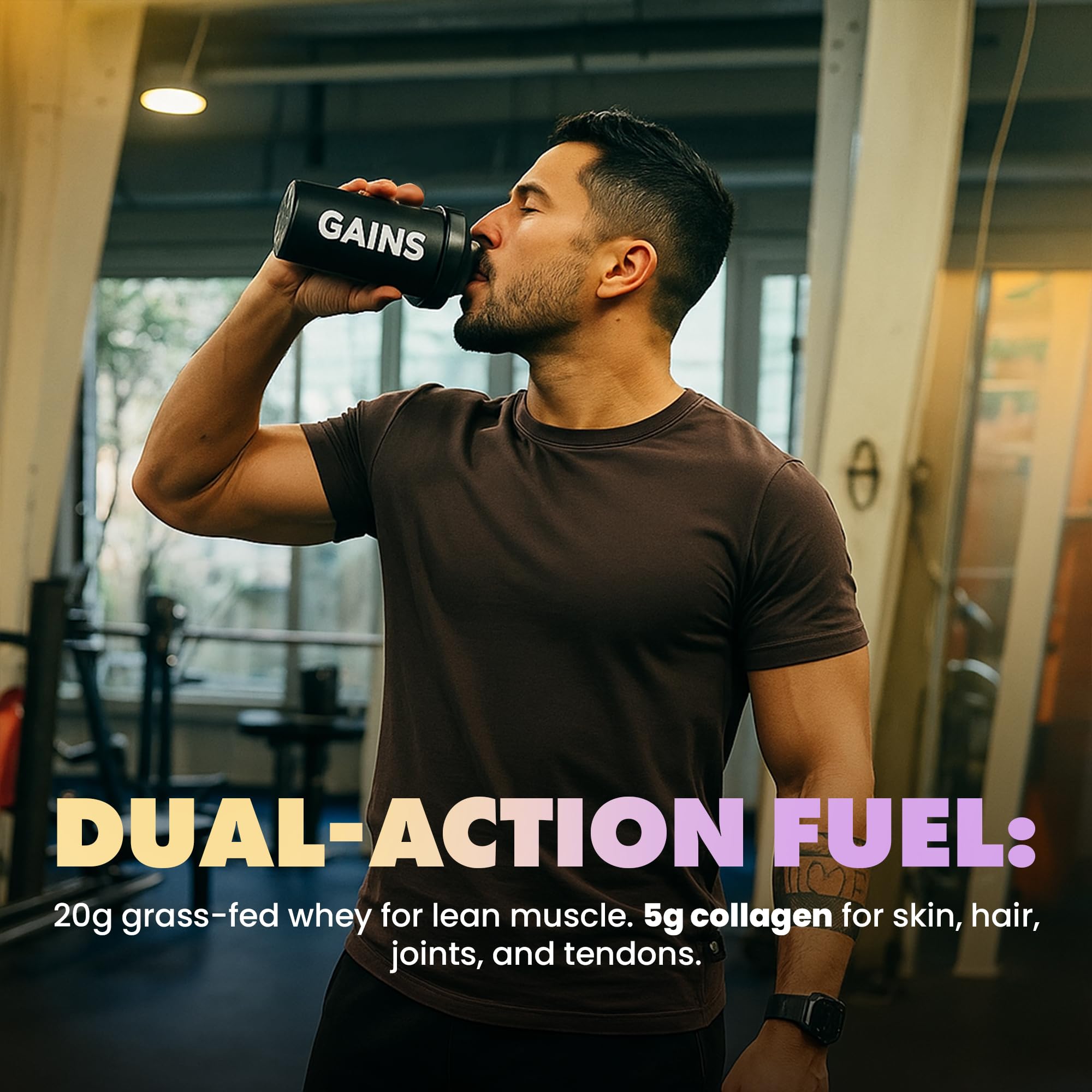 Gains in Bulk gluten-free protein container for clean nutrition