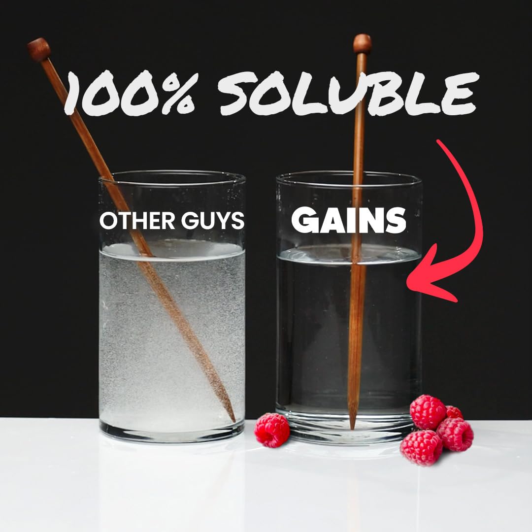 GAINS IN BULK Visual of workout with improved endurance and strength support.
