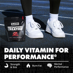 GAINS IN BULK Zero-bloat formula supports lean energy and comfort during training.