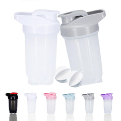 GAISHION 300ml grey and white shaker bottle in a two-pack, ready for on-the-go shakes.