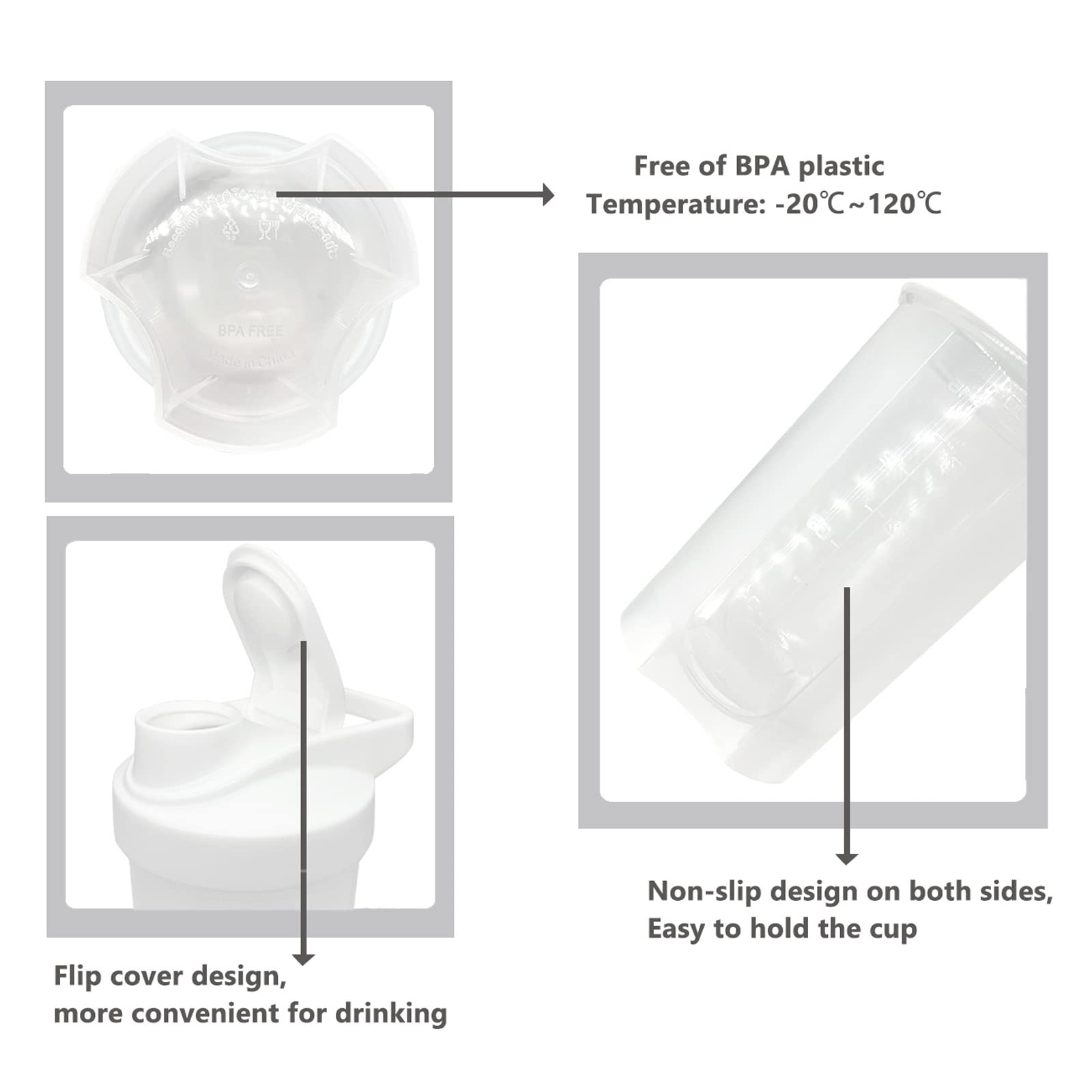 GAISHION shaker balls inside 300ml bottle for smoother shakes