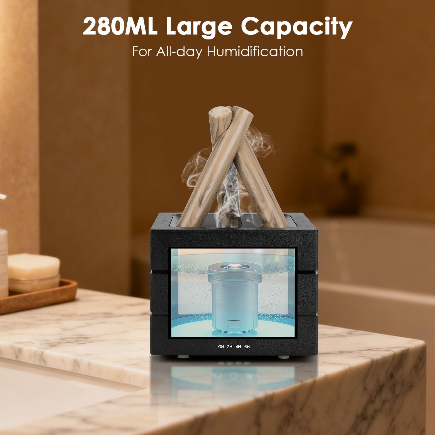 Gallkeat seven-color flame lamp displays realistic flicker with calming lighting.