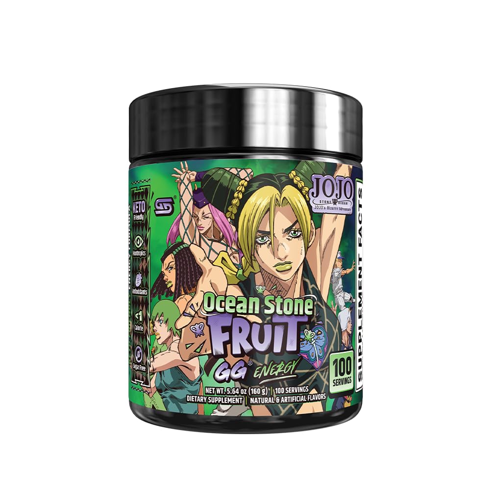 Gamer Supps GG Energy JoJo's Ocean Stone Fruit bottle for keto energy and focus