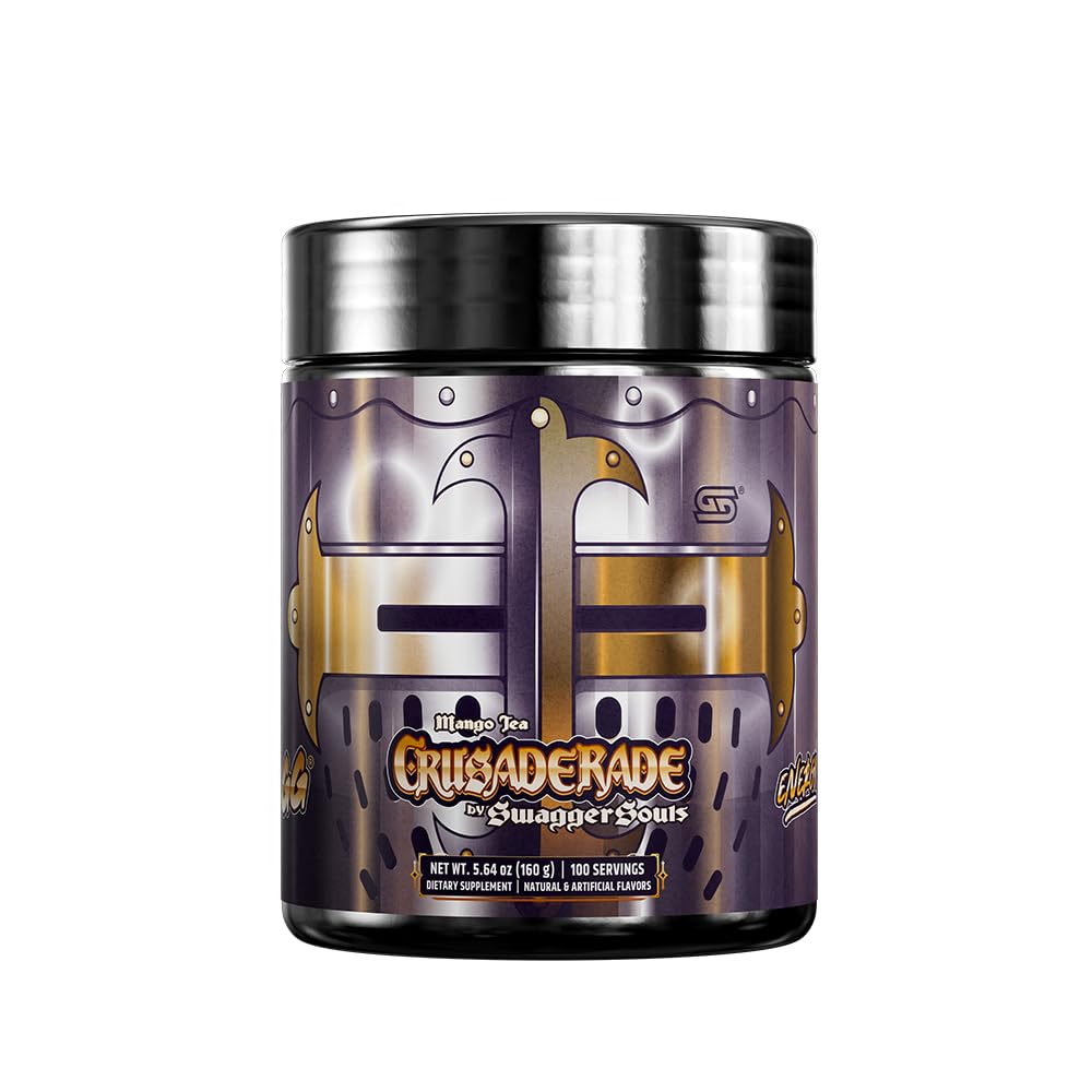 Gamer Supps GG Crusaderade mango tea tub highlighting keto-friendly powder