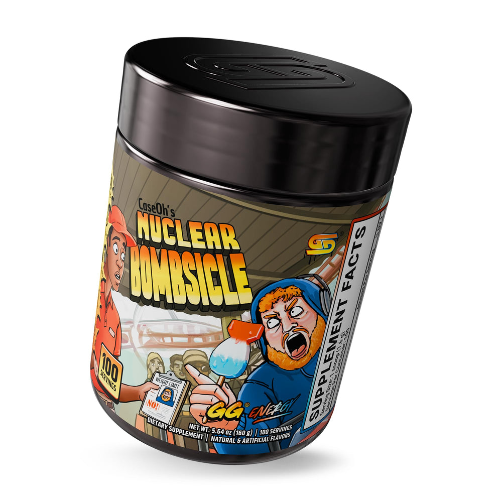 Gamer Supps GG Energy CaseOh Nuclear Bombsicle pouring into water for quick mixability.