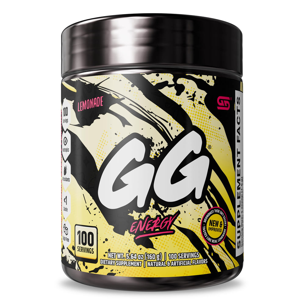 Gamer Supps GG Energy Lemonade bottle pour for focused gaming sessions