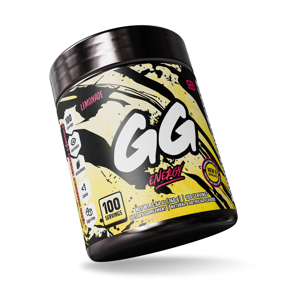 Gamer Supps GG Energy Lemonade tub ready-to-mix for quick daily energy
