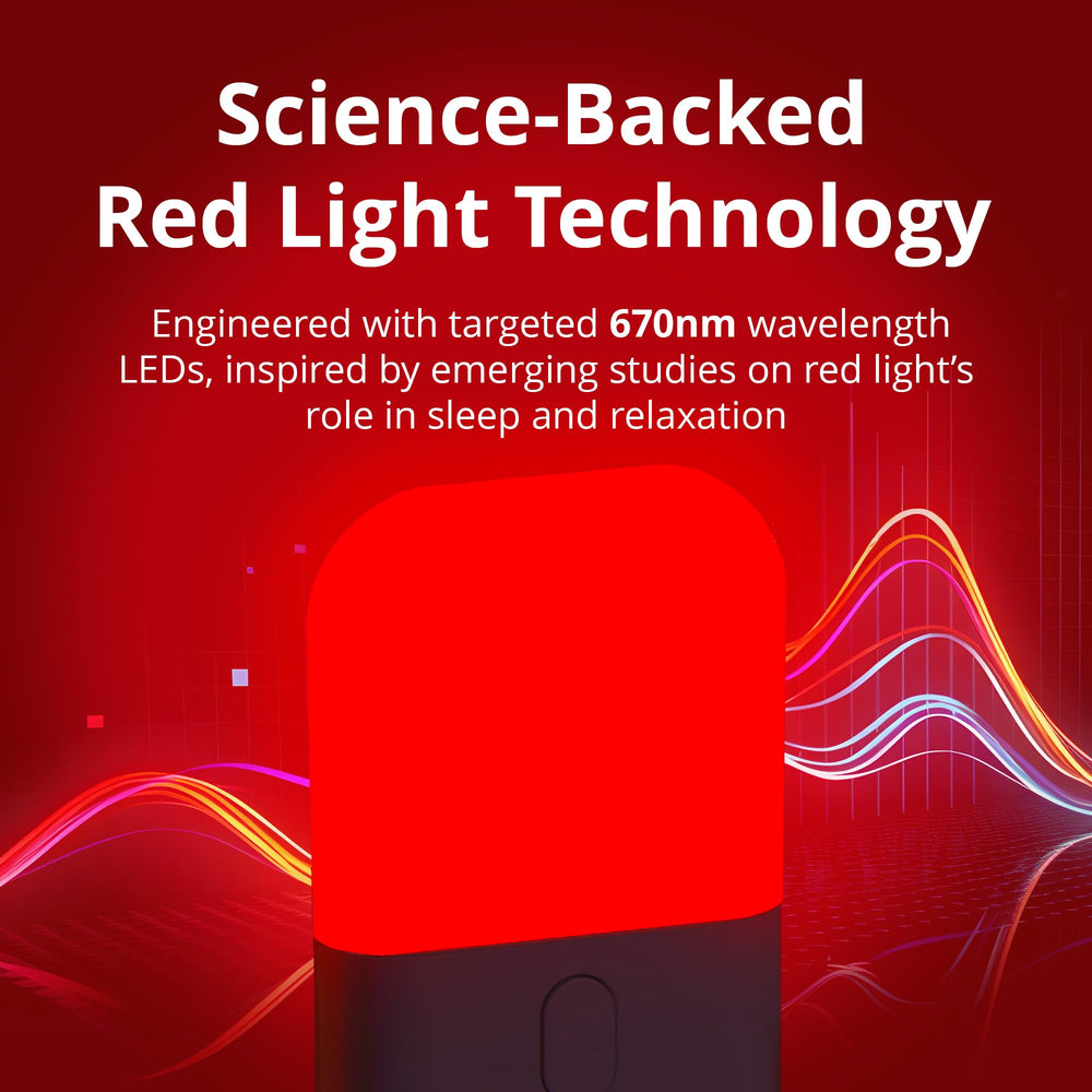 Gamma Light Therapy Revive red night light in a baby nursery creates a calm bedtime ambiance.