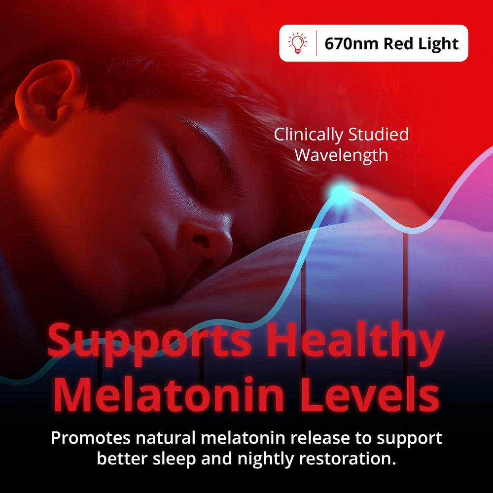Gamma Light Therapy Revive red night light emits a soft glow for quiet, restful nights.