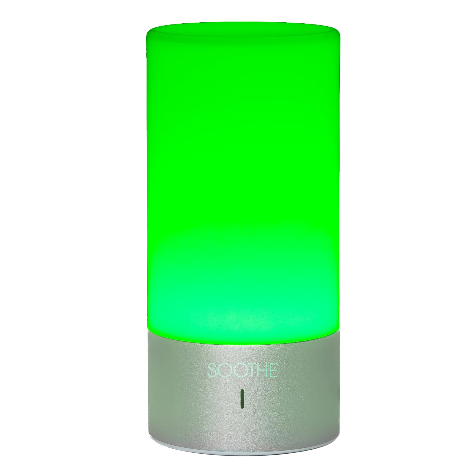 Gamma Soothe lamp close-up highlighting 520nm glow for migraine relief