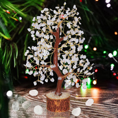 Gangesindia quartz crystal leaves and branches catch light, brightening a desk